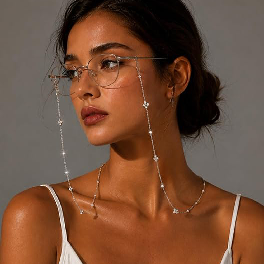 Sunglass Retainer Cord - Eyeglass Chain Sunglasses Lanyard Crystal Pearl
