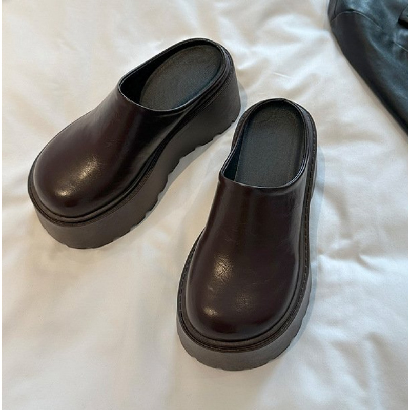Espadrille Slip On - 2026New women's thick-soled mules，Round-toe height-increasing comfortable