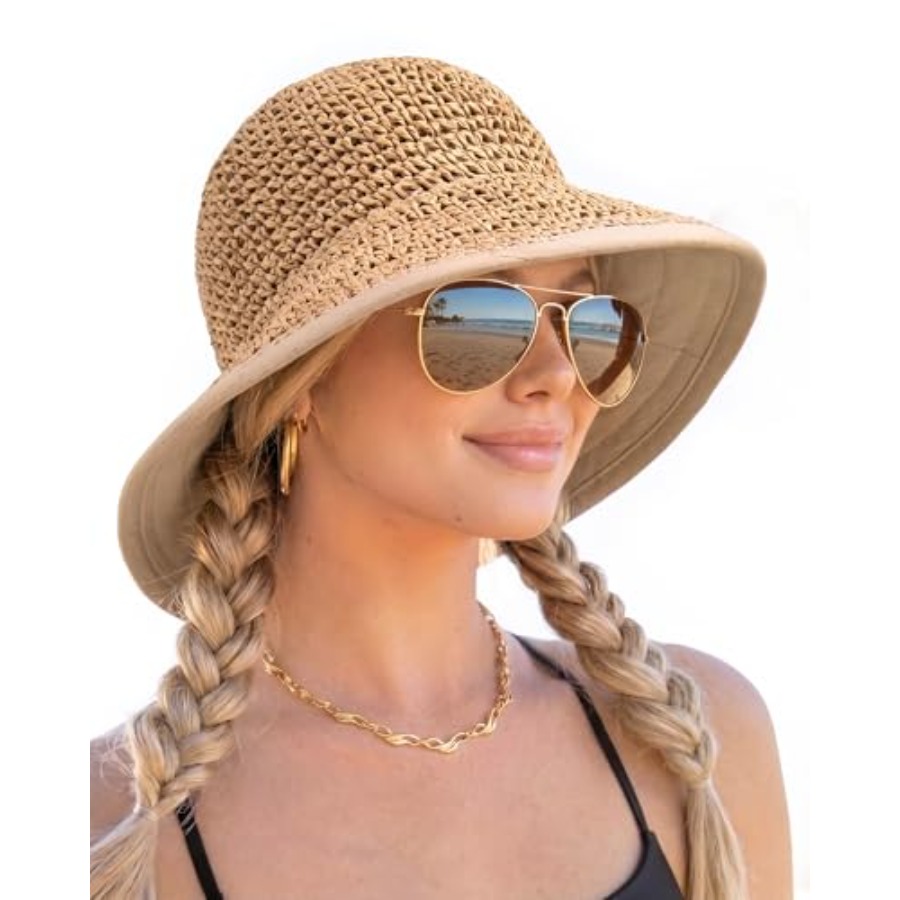 Packable Hat Nylon - FURTALK Summer Straw Beach Sun Hats