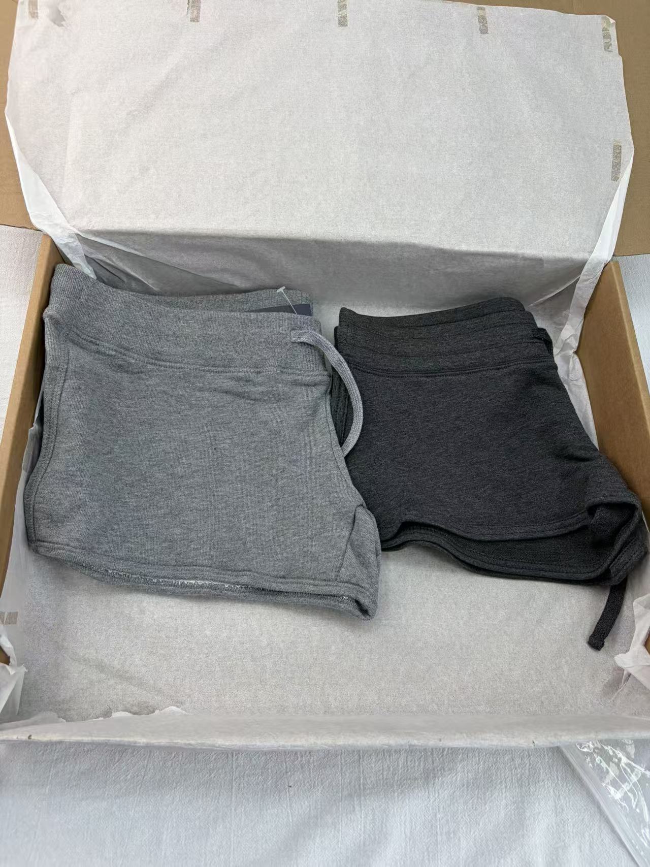 New Gray Cotton Drawstring Sho - Short Linen Drawstring avaliação e preço