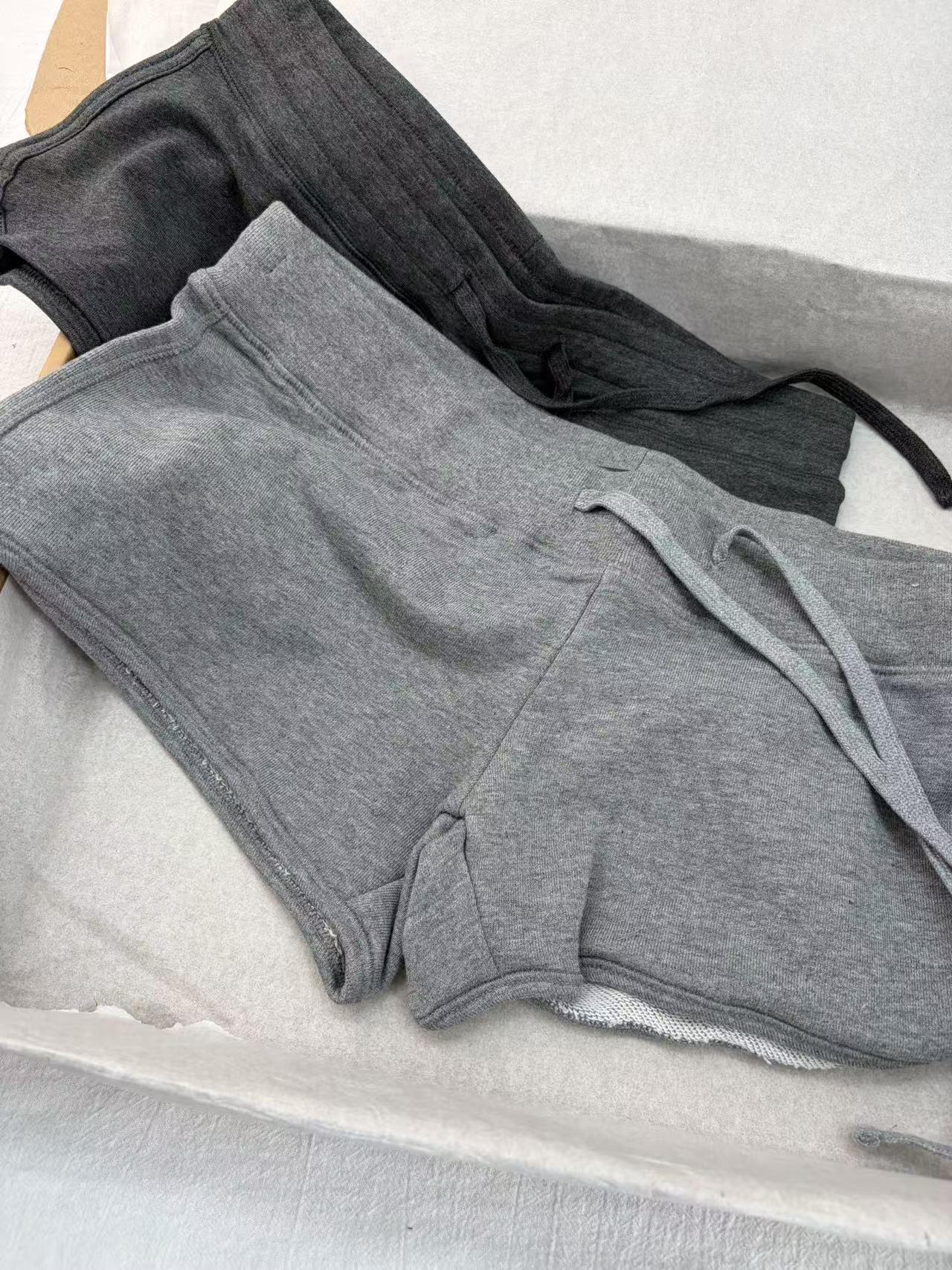 New Gray Cotton Drawstring Sho - Short Linen Drawstring avaliação e preço