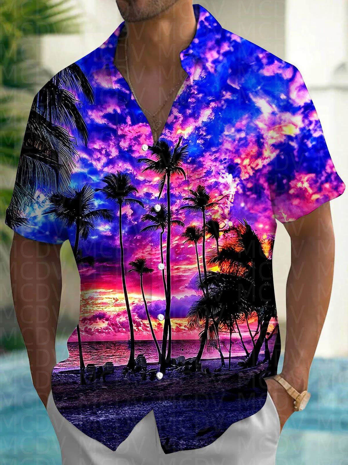 Cute Pattern Men's Hawaiian Sh - Shirt Camp Collar avaliação e preço