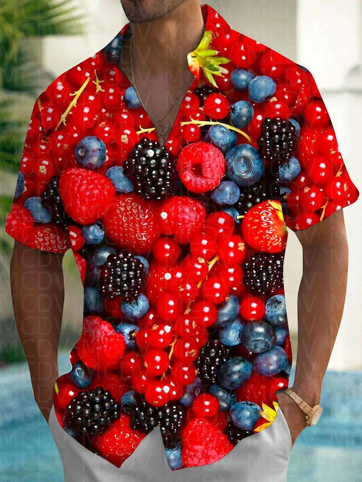 Cute Pattern Men's Hawaiian Sh - Shirt Camp Collar avaliação e preço