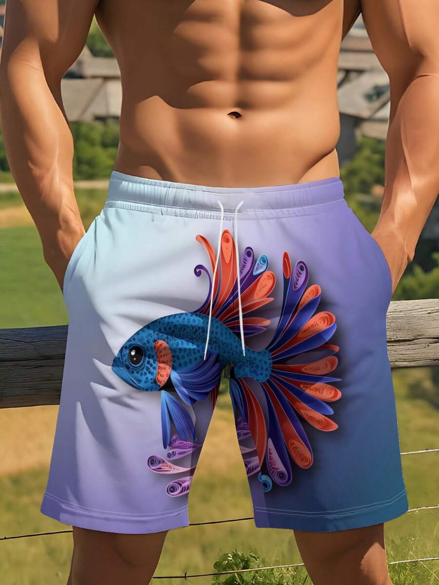 Gradient Purple Blue Swim Trun - Swim Trunk Quick Dry avaliação e preço