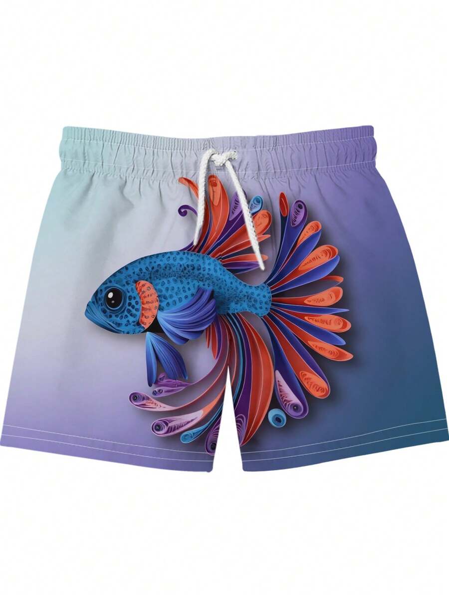 Gradient Purple Blue Swim Trun - Swim Trunk Quick Dry avaliação e preço