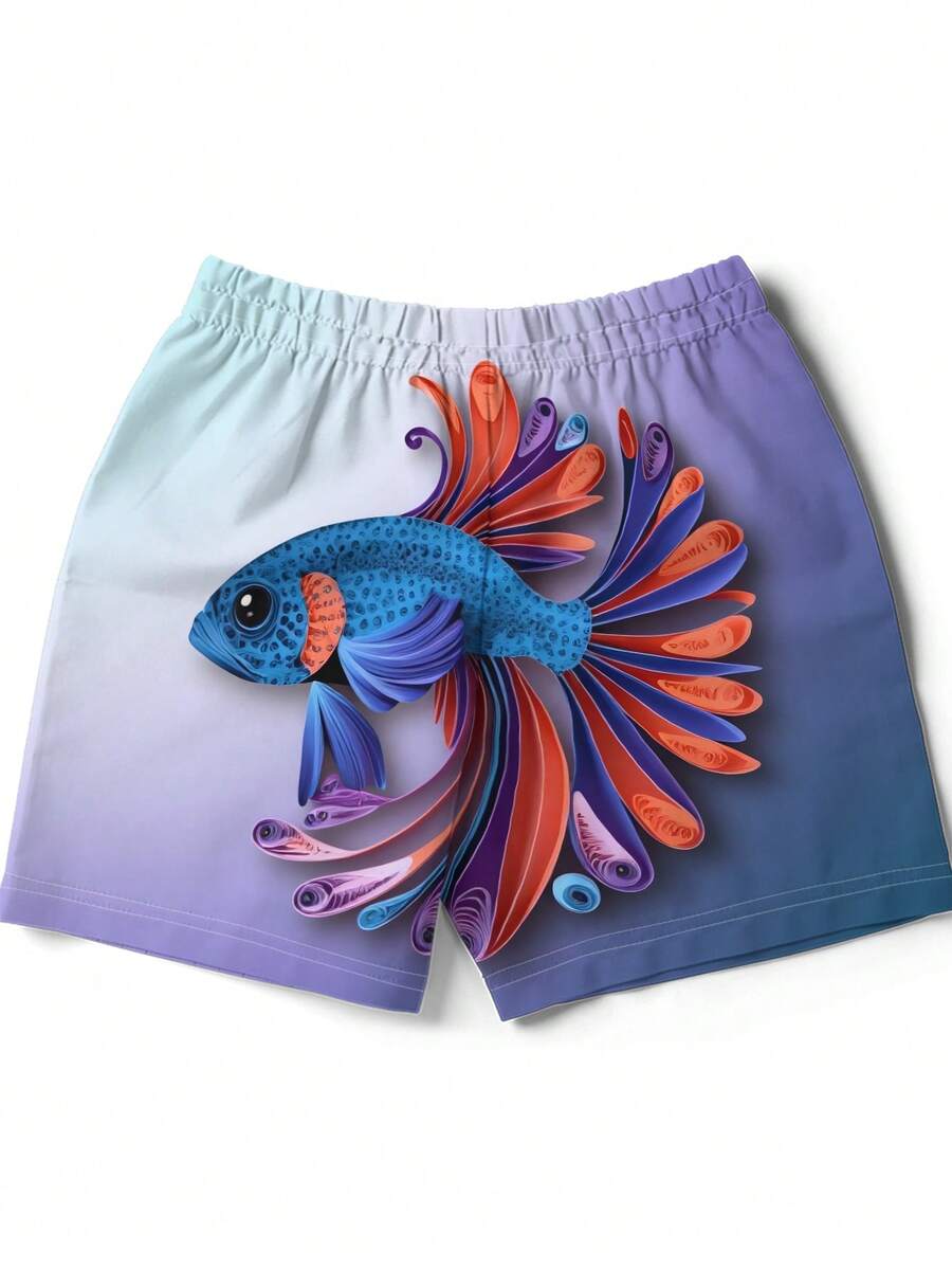 Gradient Purple Blue Swim Trun - Swim Trunk Quick Dry avaliação e preço