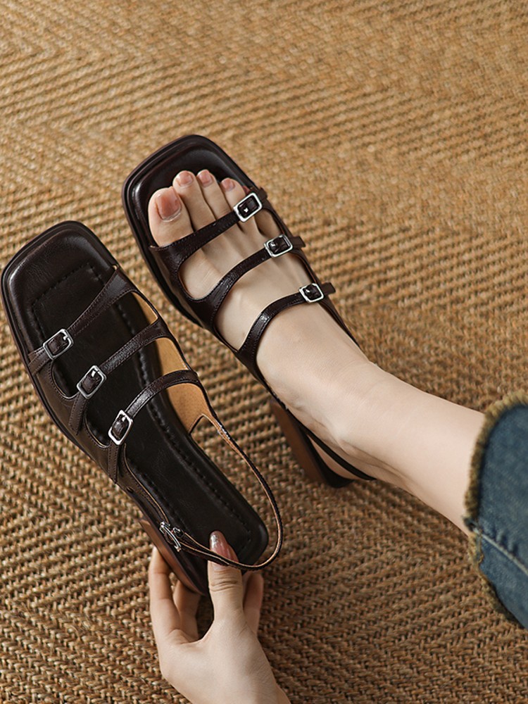 Roman Ladies Fashion Open Toe  - Casual Sandal Leather avaliação e preço