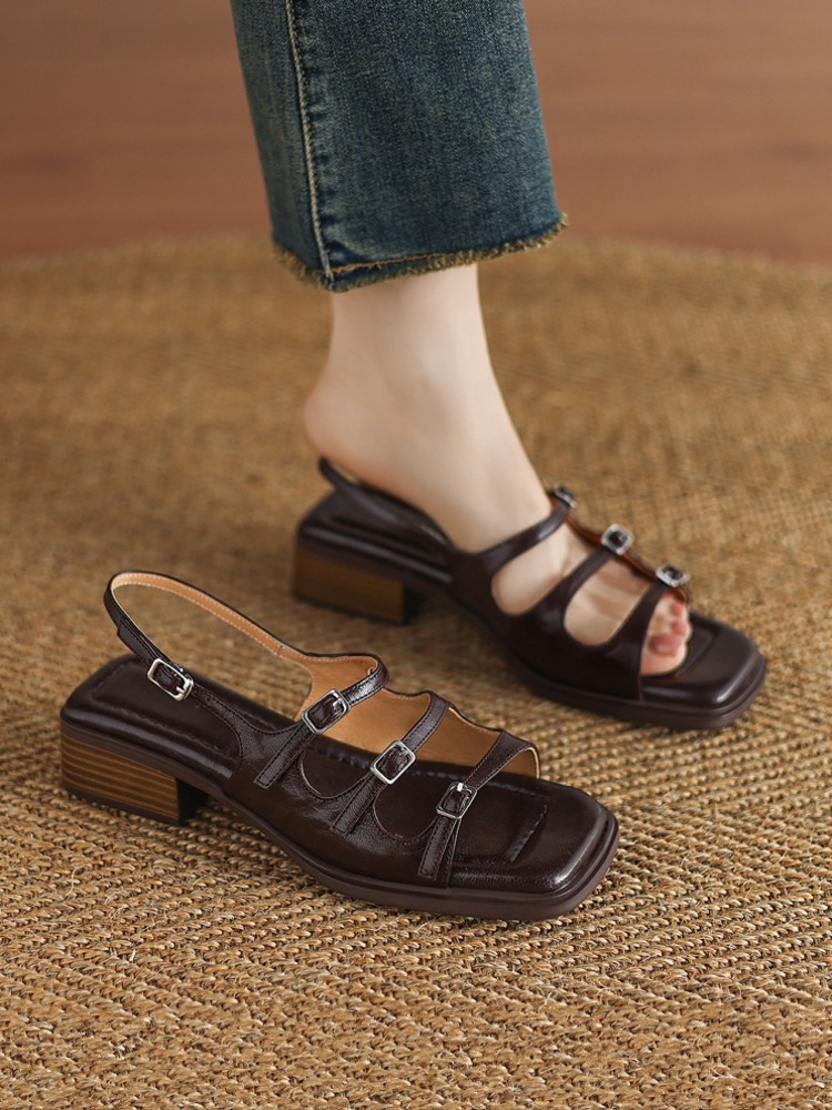Roman Ladies Fashion Open Toe  - Casual Sandal Leather avaliação e preço