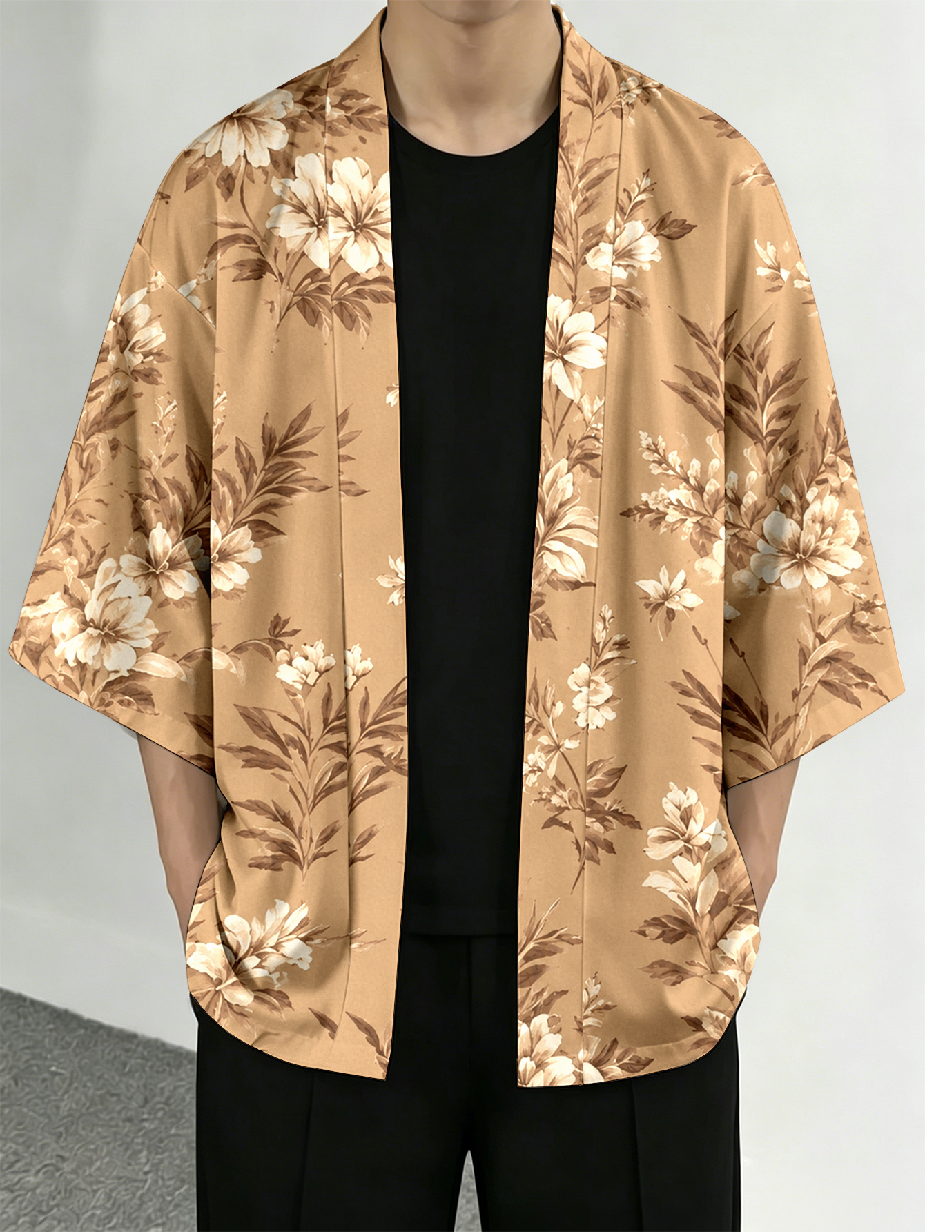 Men's casual top  Floral Leaf  - Resort Shirt Floral avaliação e preço
