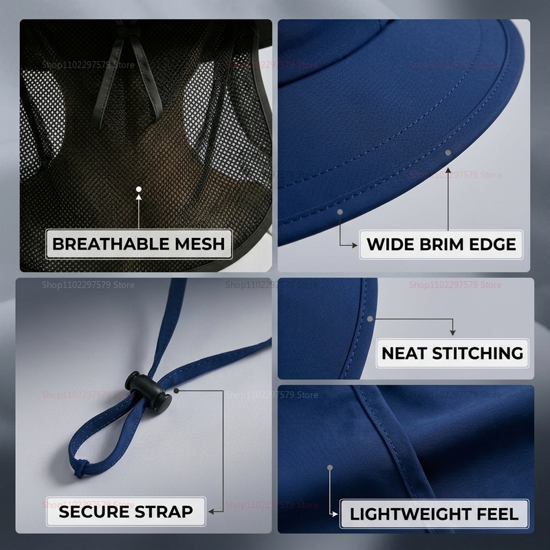 Unisex Wide Brim Panama Straw  - Bucket Hat Straw avaliação e preço