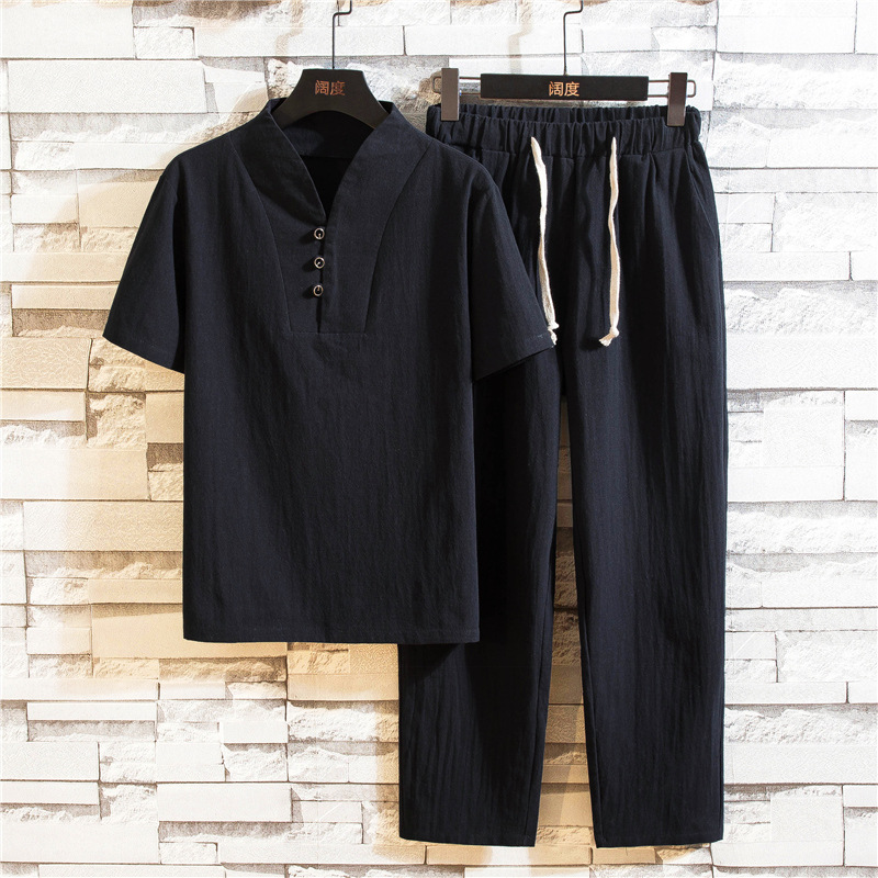 Men's Summer Cotton Linen Shor - Linen Shirt Breathable avaliação e preço