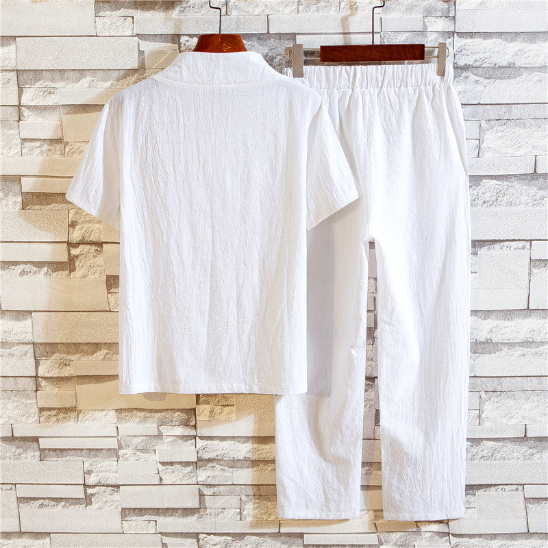 Men's Summer Cotton Linen Shor - Linen Shirt Breathable avaliação e preço