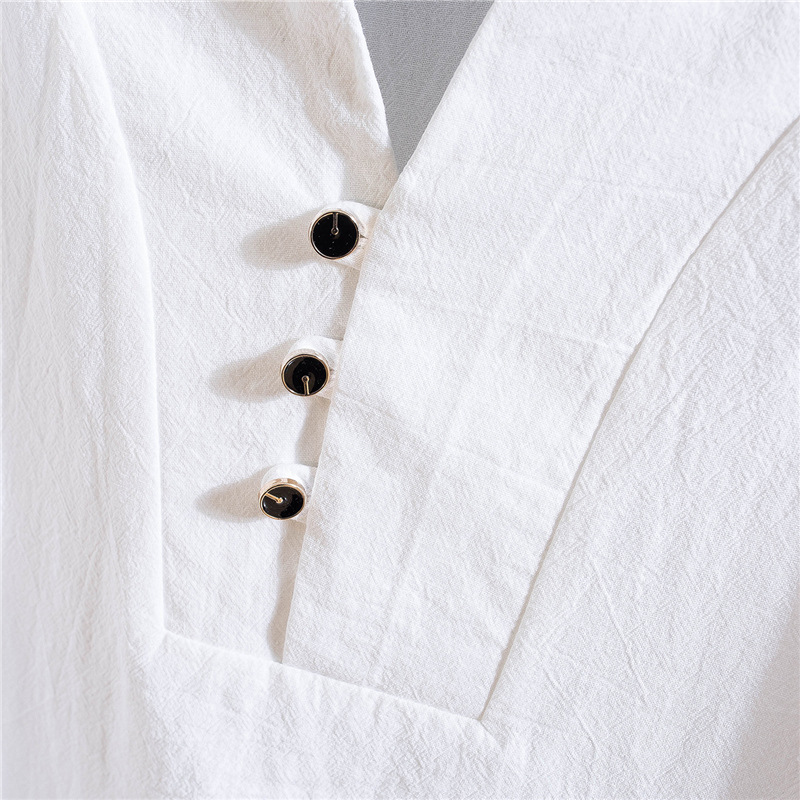 Men's Summer Cotton Linen Shor - Linen Shirt Breathable avaliação e preço