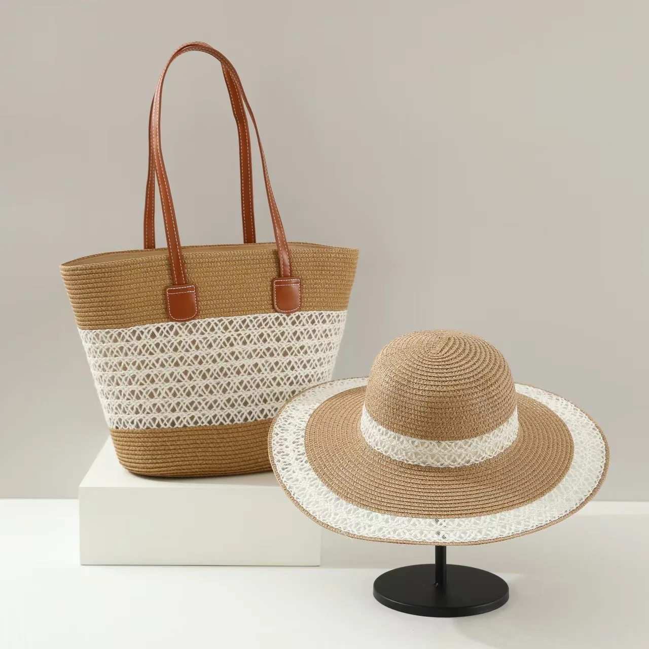 Large Capacity Straw Woven Bag - Bucket Hat Straw avaliação e preço