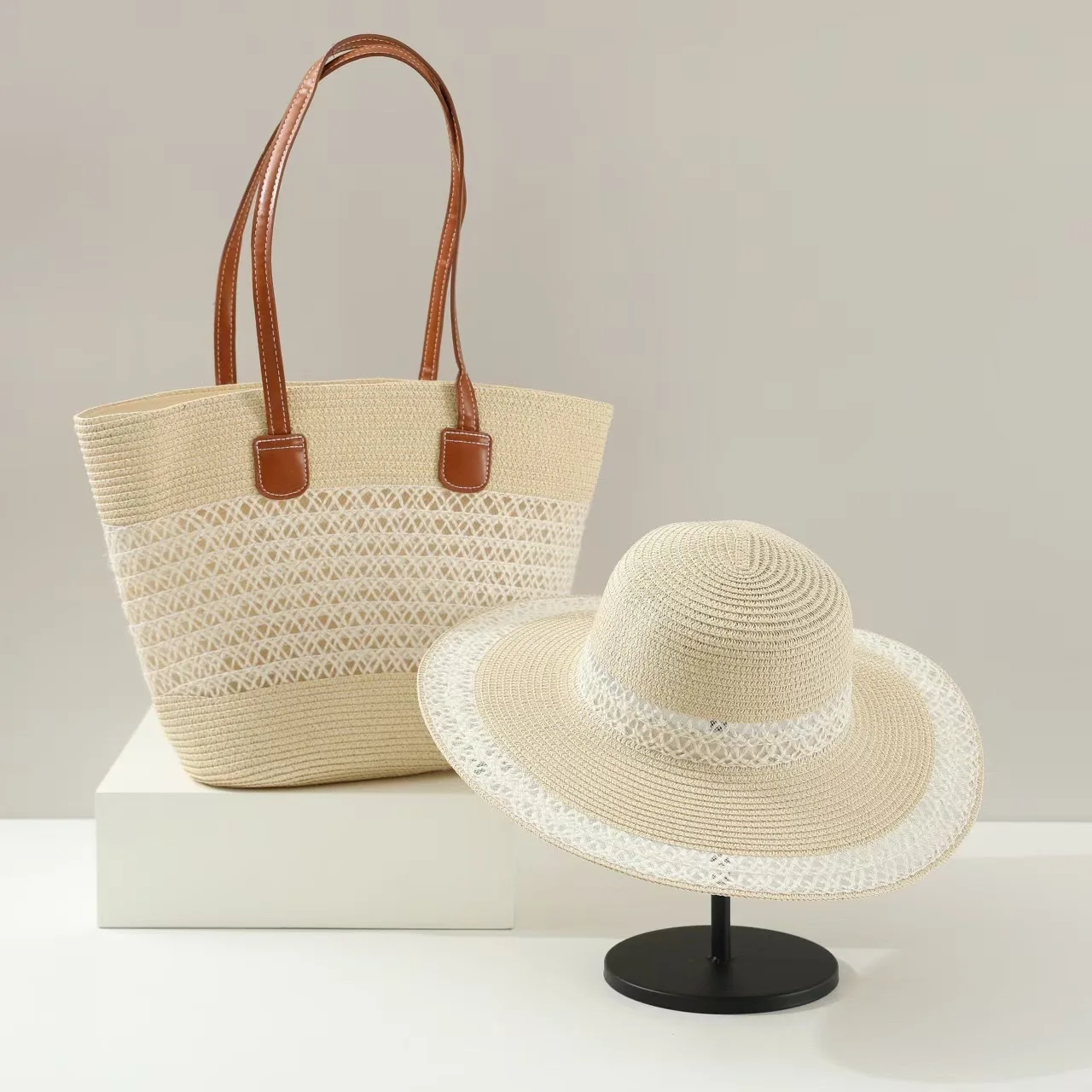 Large Capacity Straw Woven Bag - Bucket Hat Straw avaliação e preço