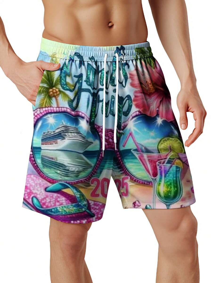 Mens Beach Swim Trunks 3D Prin - Swim Trunk Quick Dry avaliação e preço