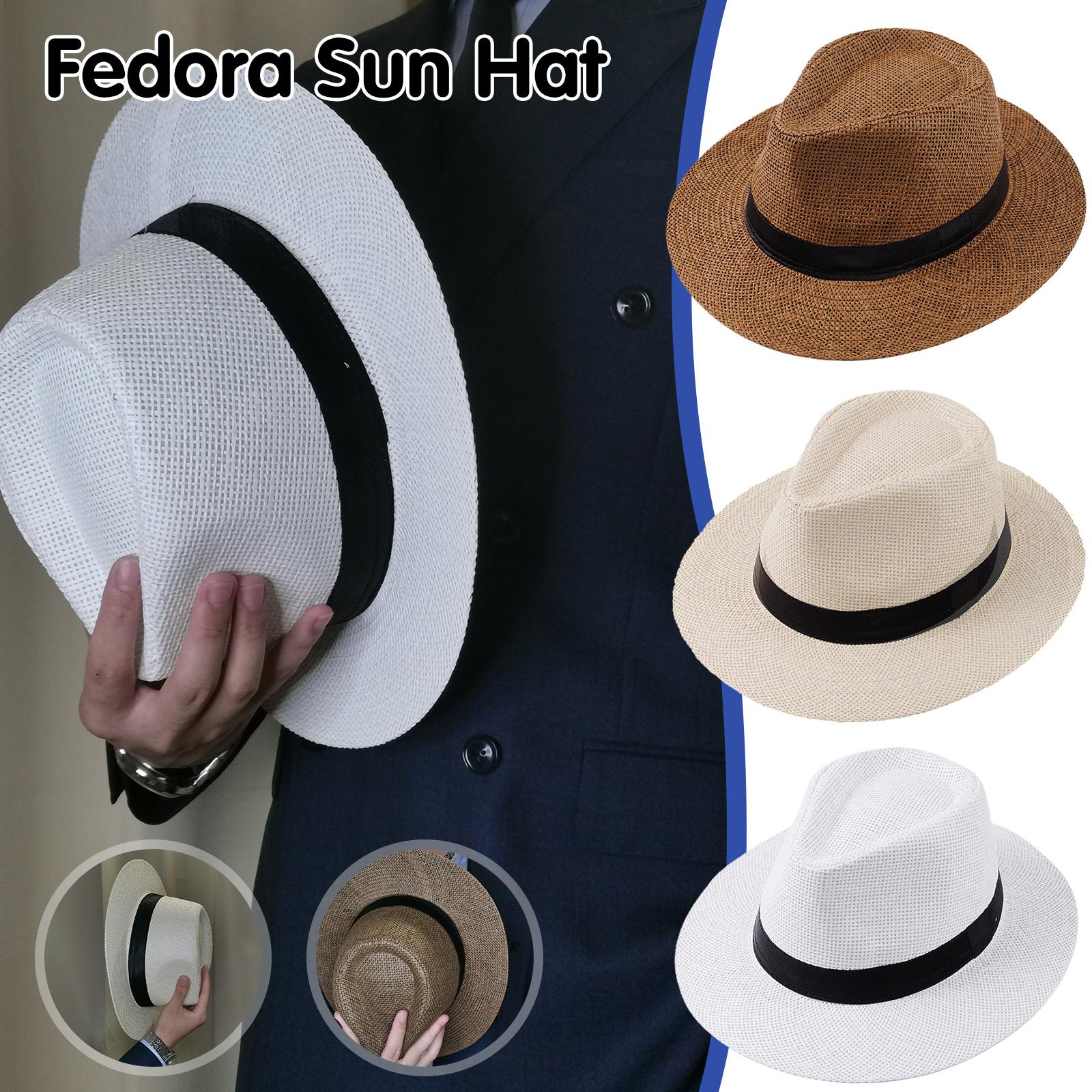 Men Summer Panama Straw Hat Na - Bucket Hat Straw avaliação e preço