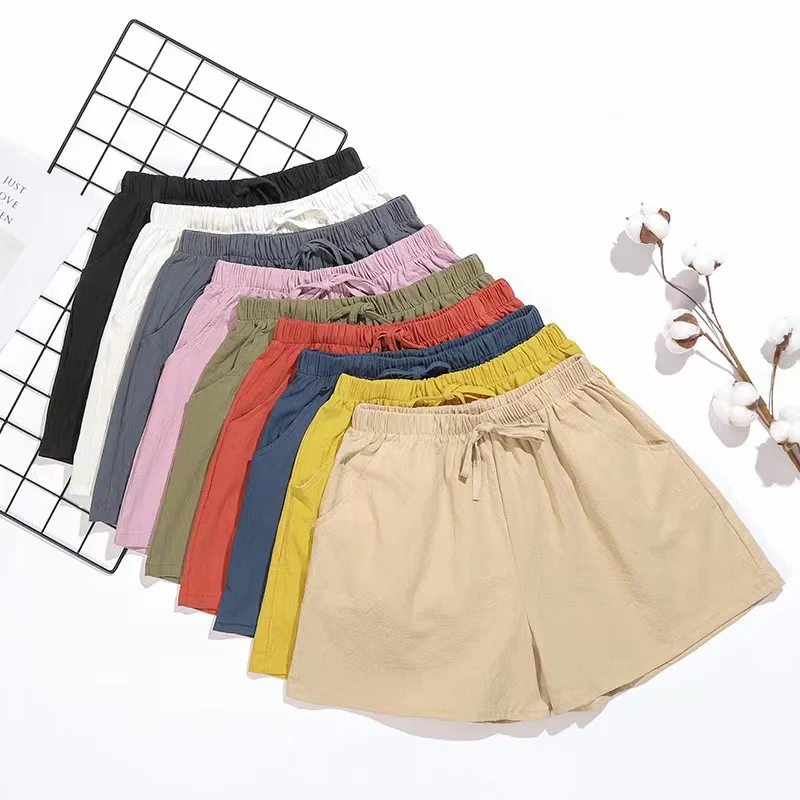 2024 New Summer Cotton Linen B - Short Linen Drawstring avaliação e preço