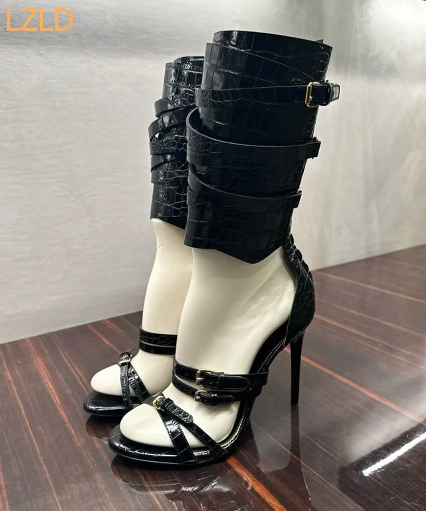 Black Sexy Catwalk Women Sanda - Casual Sandal Leather avaliação e preço