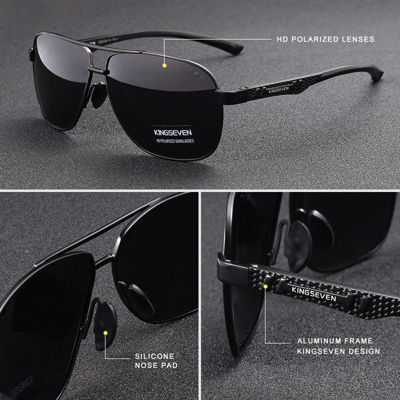 KINGSEVEN Brand Men Sunglasses - Sunglasses Aviator Polarized avaliação e preço