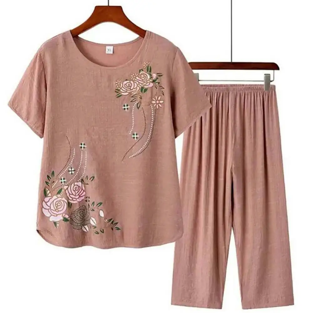 Middle-aged elderly women's sh - Linen Shirt Breathable avaliação e preço