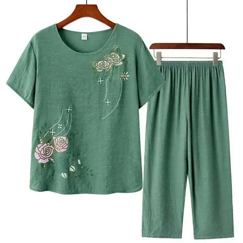 Middle-aged elderly women's sh - Linen Shirt Breathable avaliação e preço