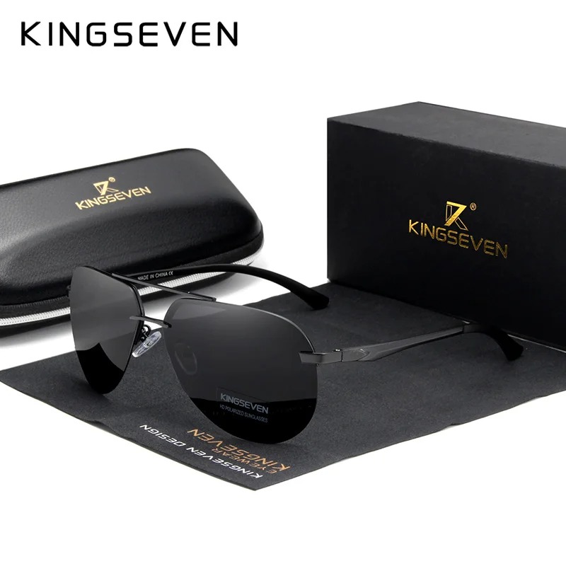 KINGSEVEN  Rimless Pilot Sungl - Sunglasses Aviator Polarized avaliação e preço