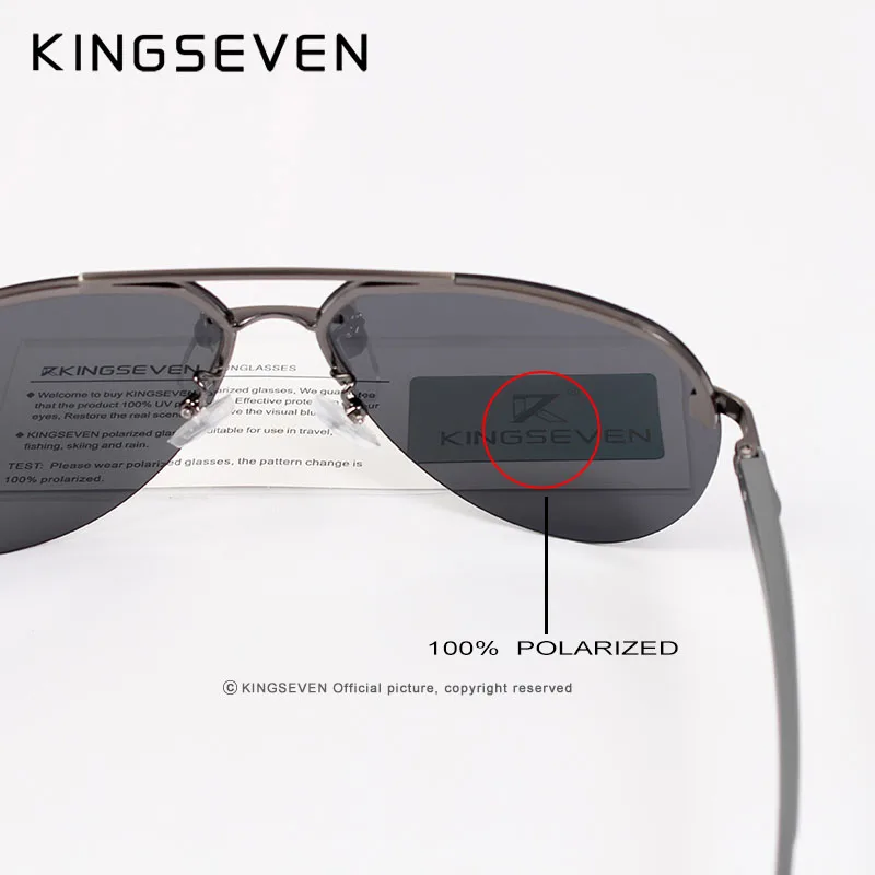 KINGSEVEN  Rimless Pilot Sungl - Sunglasses Aviator Polarized avaliação e preço