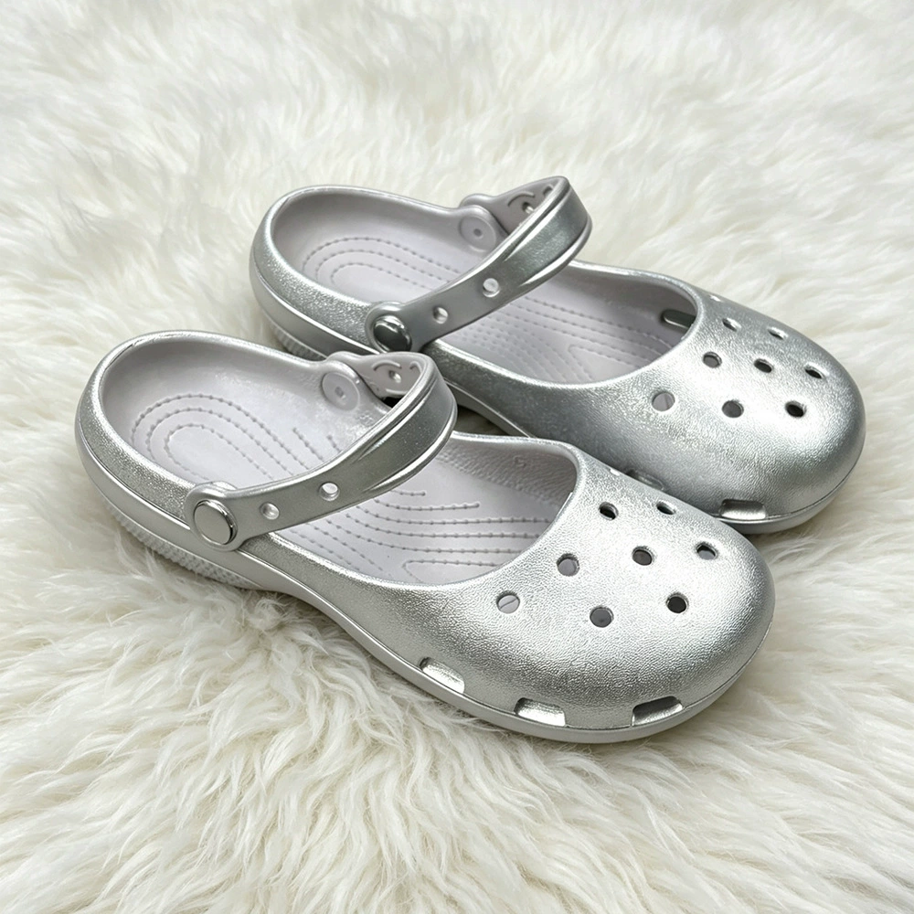 Summer New Silver Slip-on Clog - Espadrille Slip On avaliação e preço