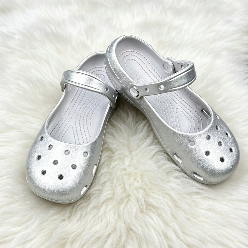 Summer New Silver Slip-on Clog - Espadrille Slip On avaliação e preço