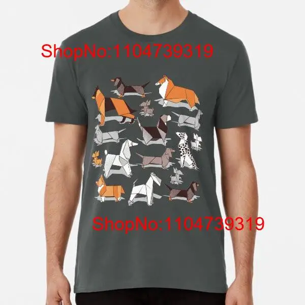 Origami doggie friends grey li - Linen Shirt Breathable avaliação e preço