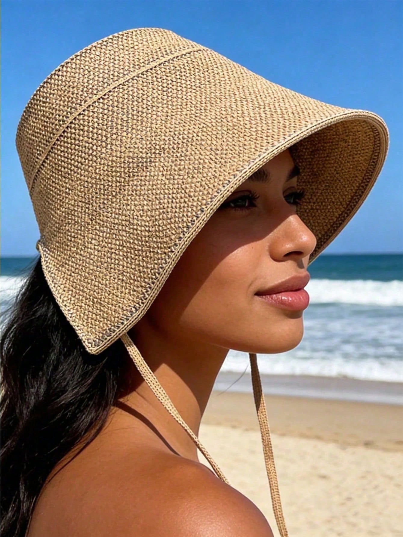 Straw Wide-Brim Sun Hat For Wo - Bucket Hat Straw avaliação e preço