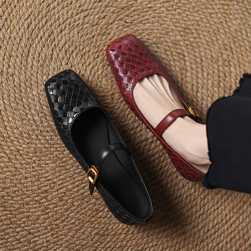 Woven Flat Bottom Mary Jane Wo - Casual Sandal Leather avaliação e preço