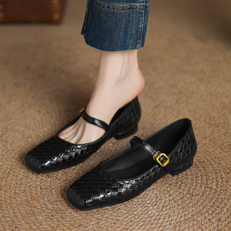Woven Flat Bottom Mary Jane Wo - Casual Sandal Leather avaliação e preço