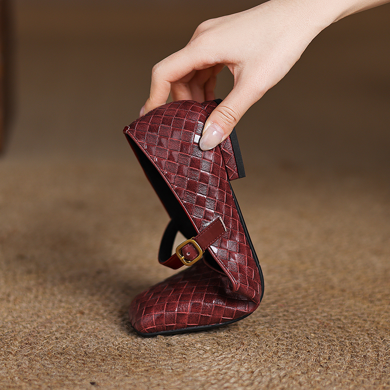 Woven Flat Bottom Mary Jane Wo - Casual Sandal Leather avaliação e preço