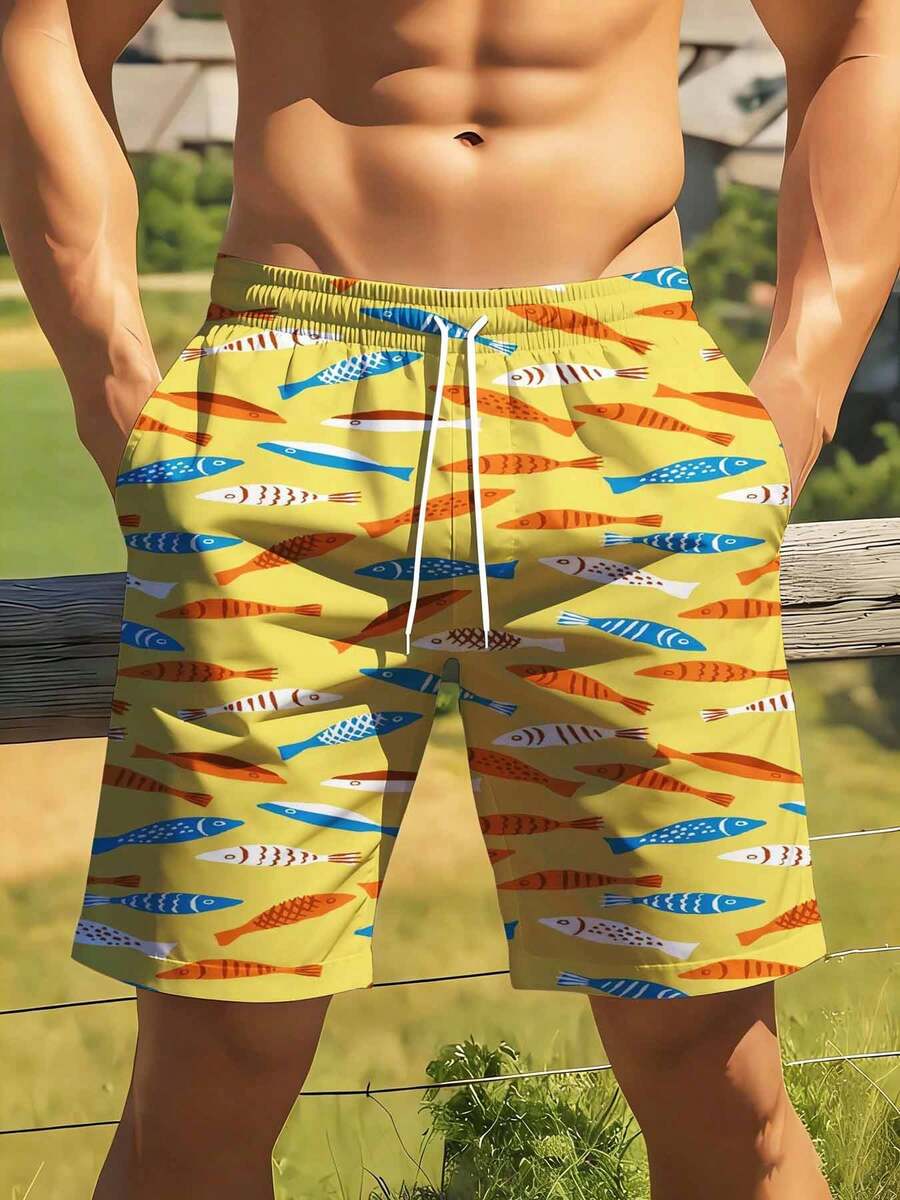 Colorful Fish Pattern Swim Tru - Swim Trunk Quick Dry avaliação e preço