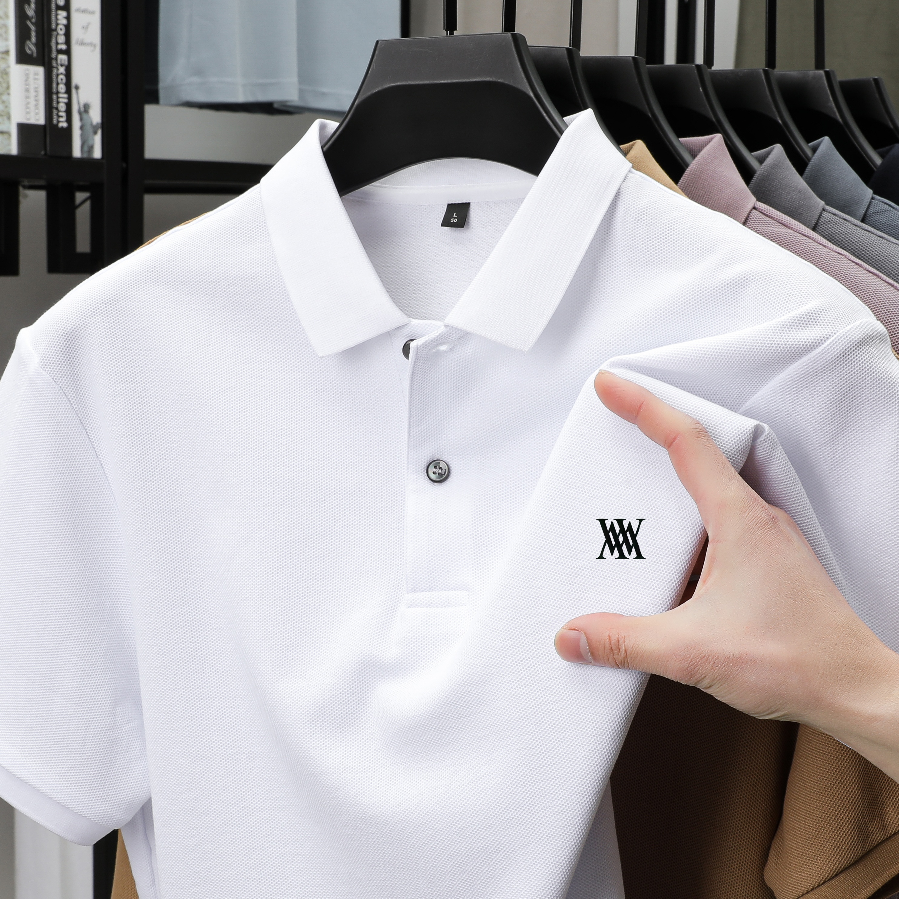 Men Classic Solid Crew Neck Po - Polo Shirt Pique avaliação e preço