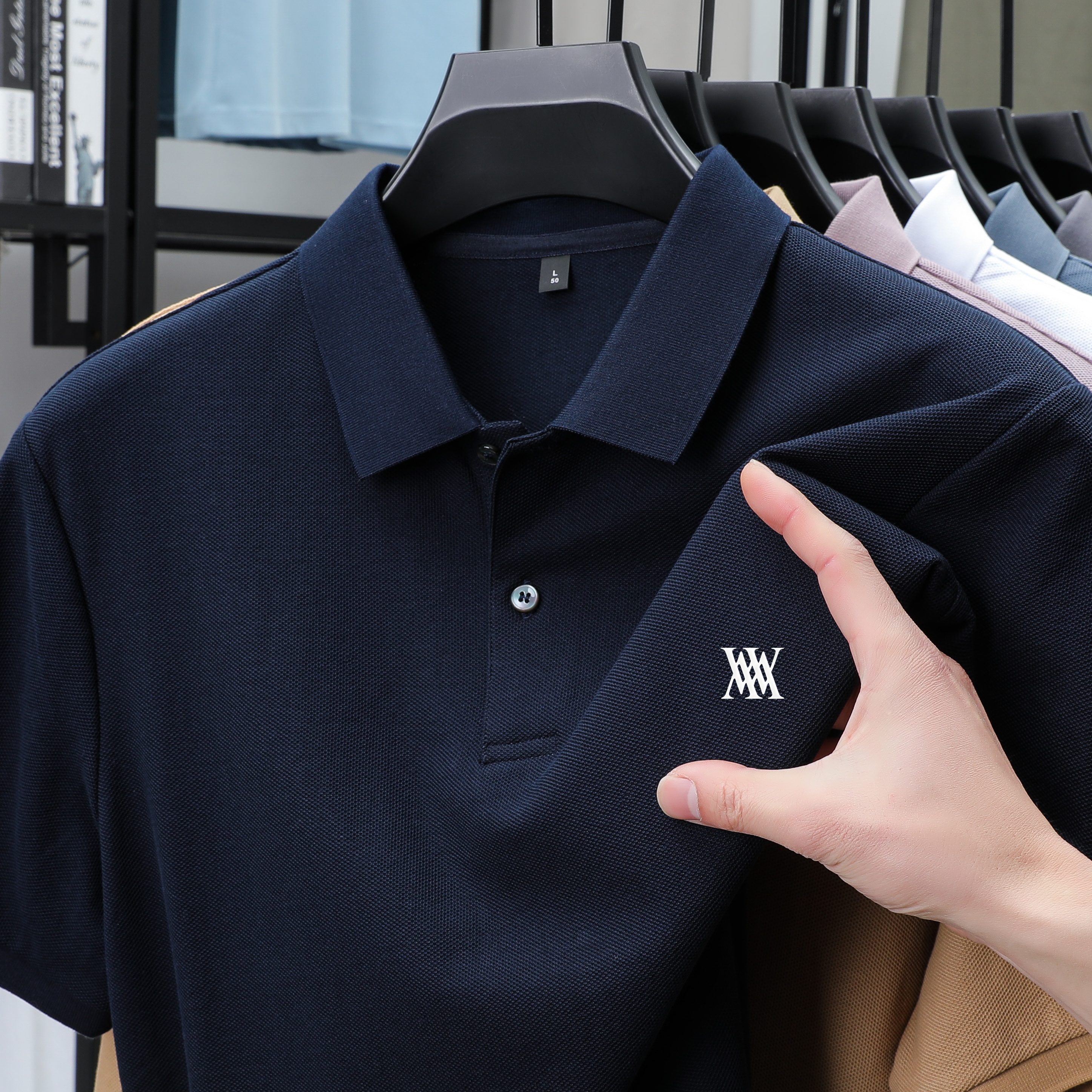 Men Classic Solid Crew Neck Po - Polo Shirt Pique avaliação e preço