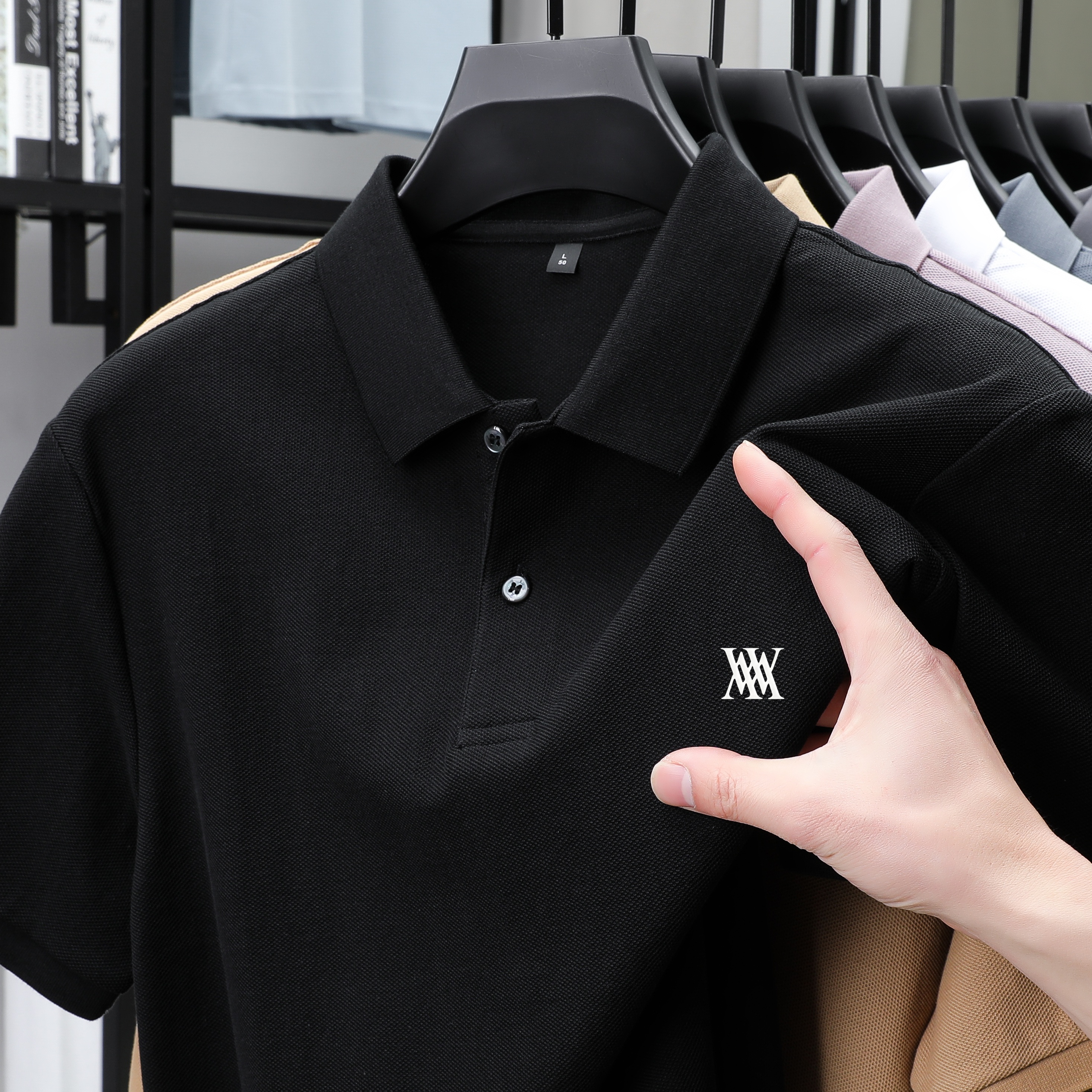Men Classic Solid Crew Neck Po - Polo Shirt Pique avaliação e preço