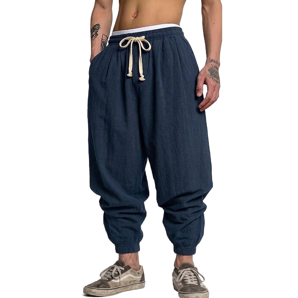Korean Cotton Linen Trousers A - Short Linen Drawstring avaliação e preço