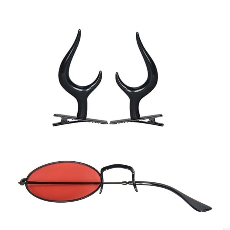DXAE Devil Horns Hair Clips Mo - Sunglass Retainer Cord avaliação e preço