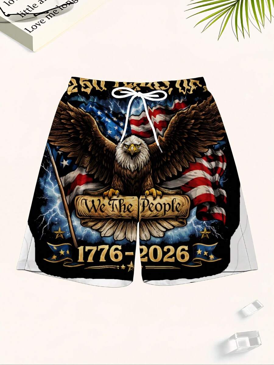 Patriotic Swim Trunks Men Beac - Swim Trunk Quick Dry avaliação e preço