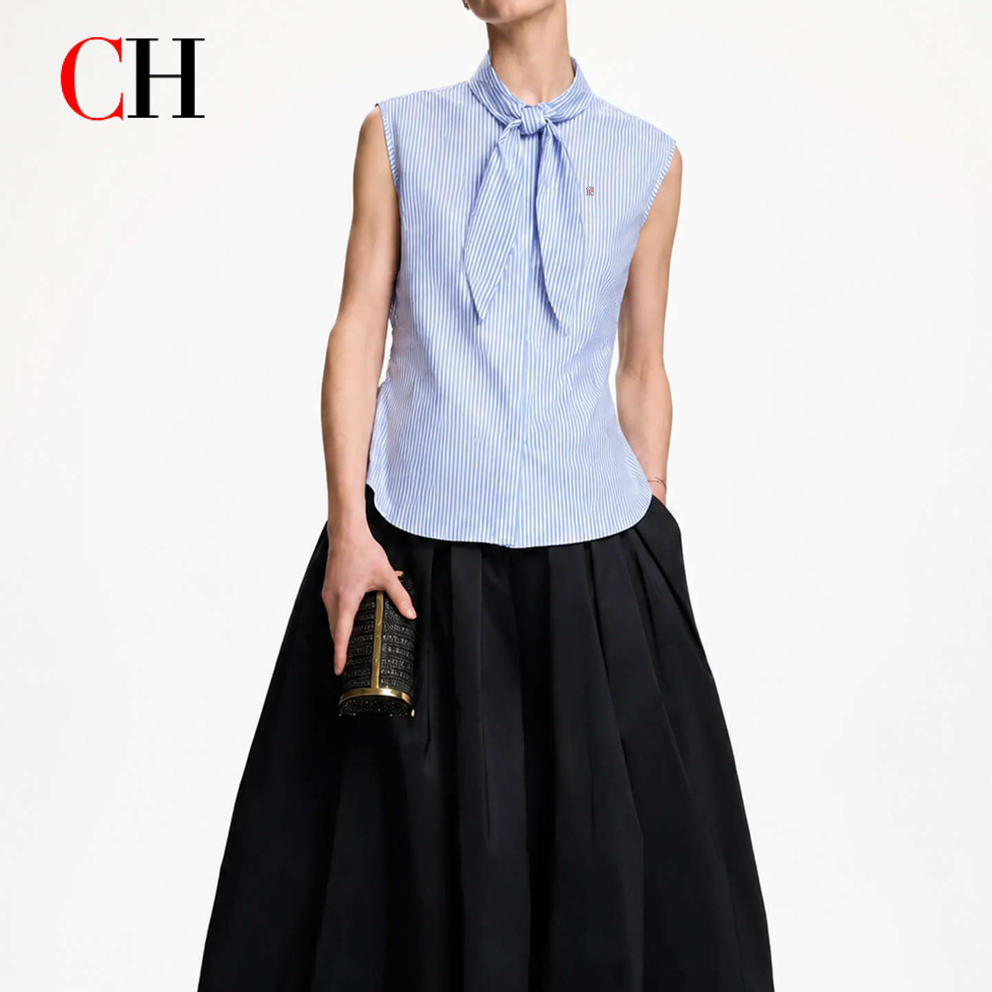 CH Embroidered Sleeveless Shir - Shirt Camp Collar avaliação e preço