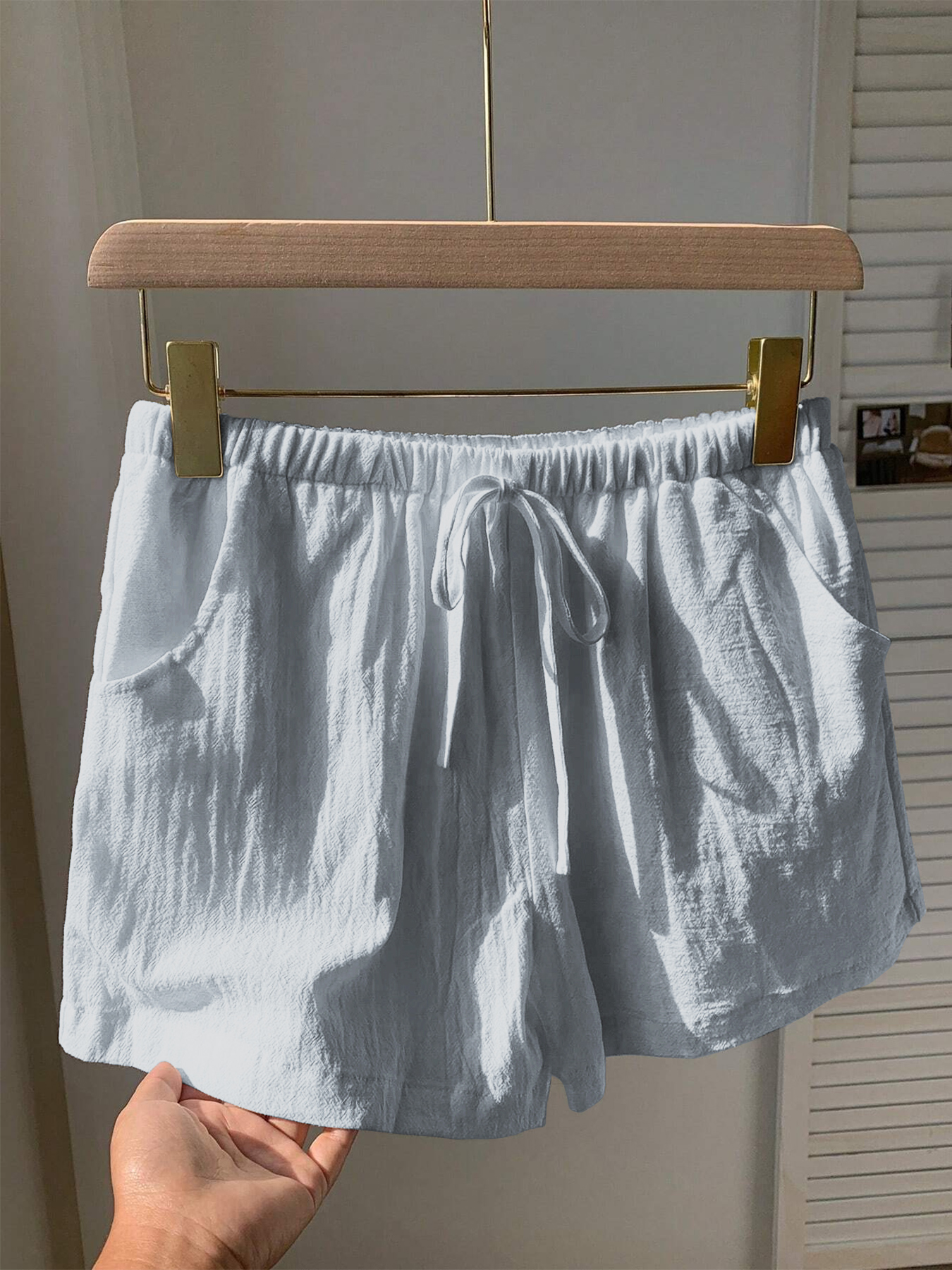Ladies New Spring Summer Linen - Short Linen Drawstring avaliação e preço