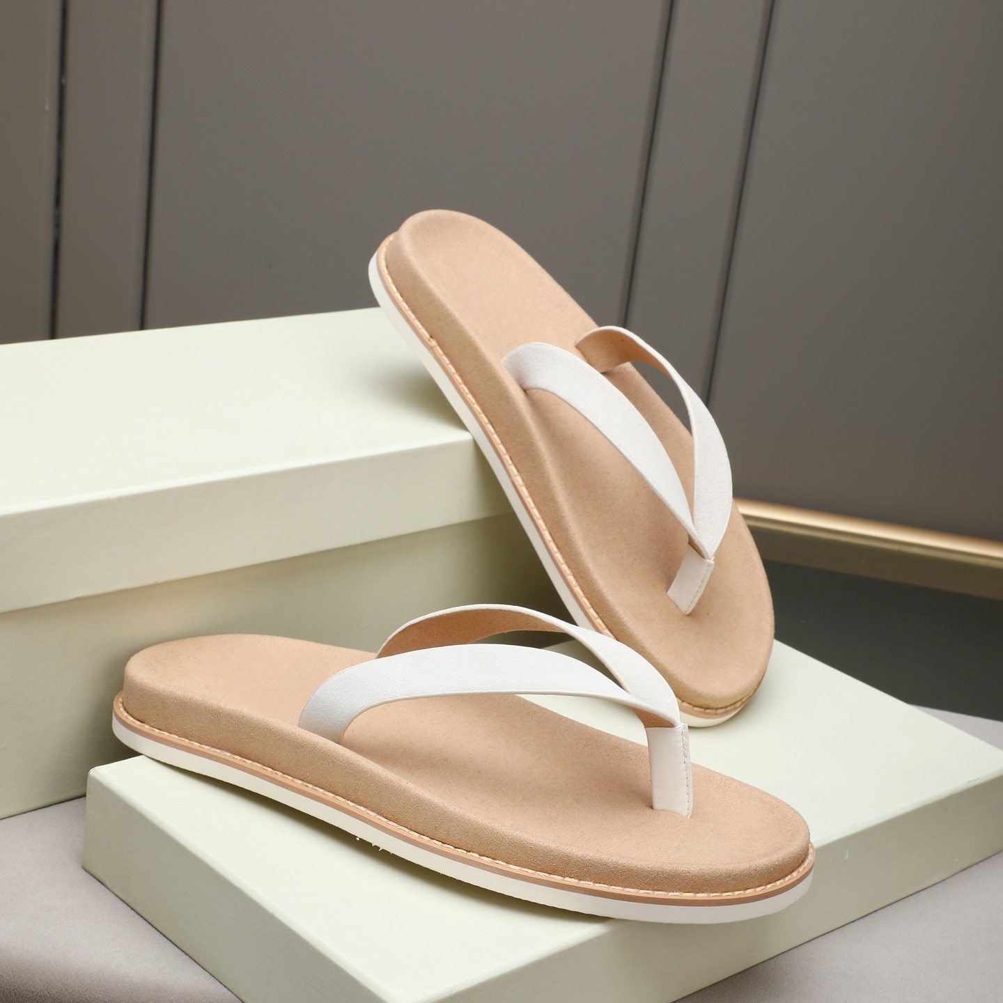 Luxury Brand Genuine Leather S - Flip Flop Leather Men avaliação e preço
