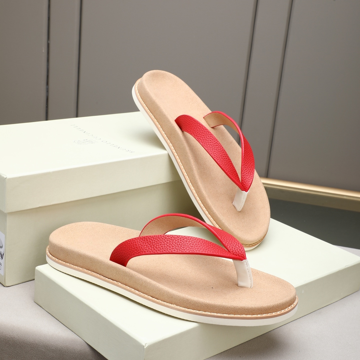 Luxury Brand Genuine Leather S - Flip Flop Leather Men avaliação e preço