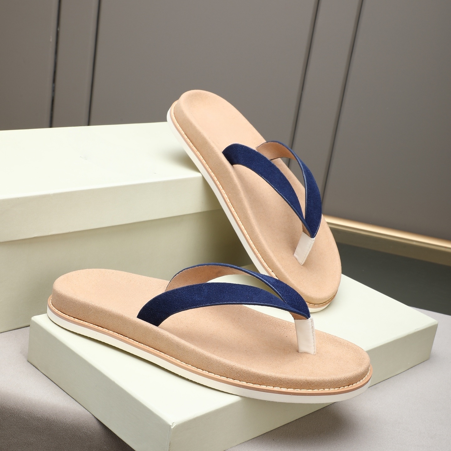 Luxury Brand Genuine Leather S - Flip Flop Leather Men avaliação e preço