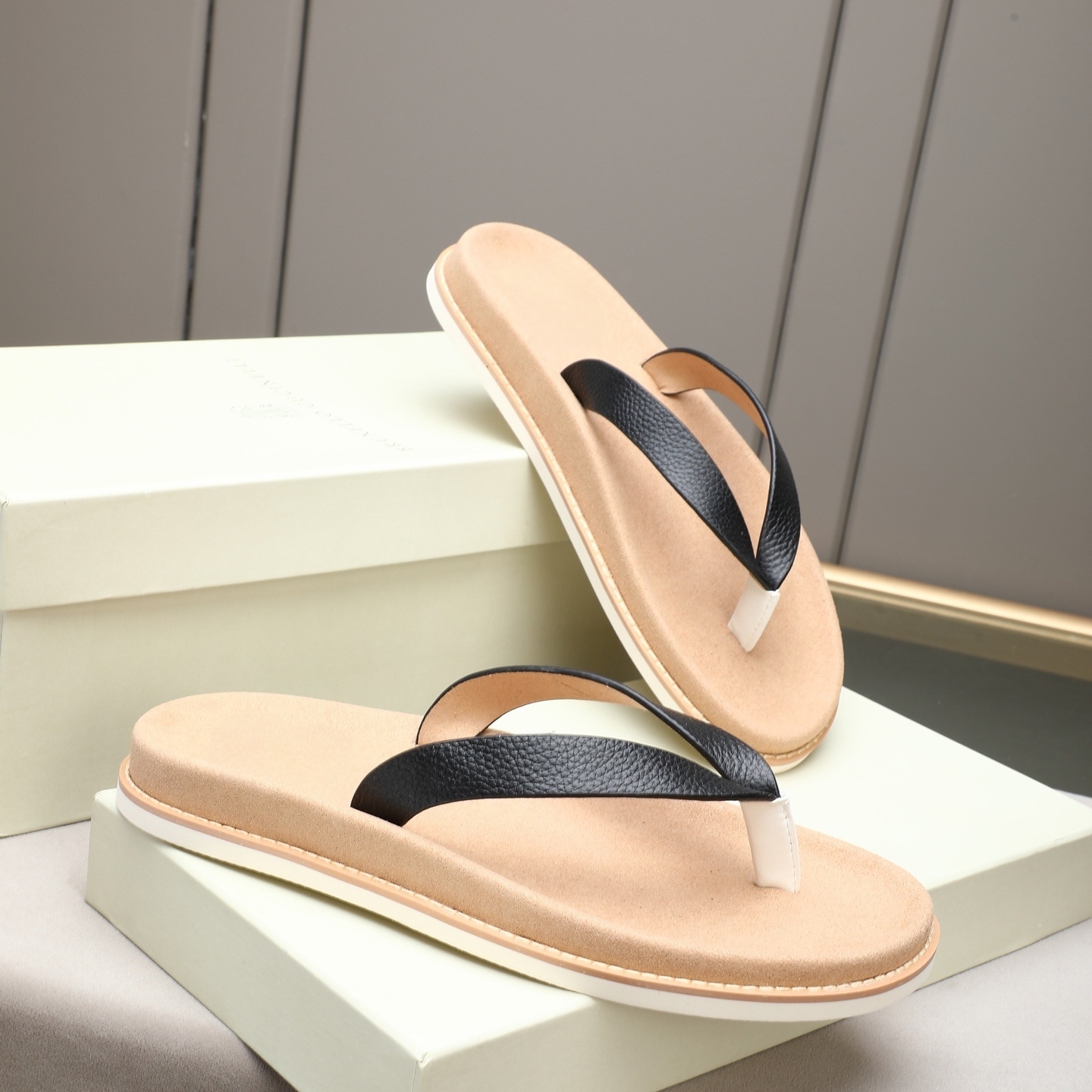 Luxury Brand Genuine Leather S - Flip Flop Leather Men avaliação e preço