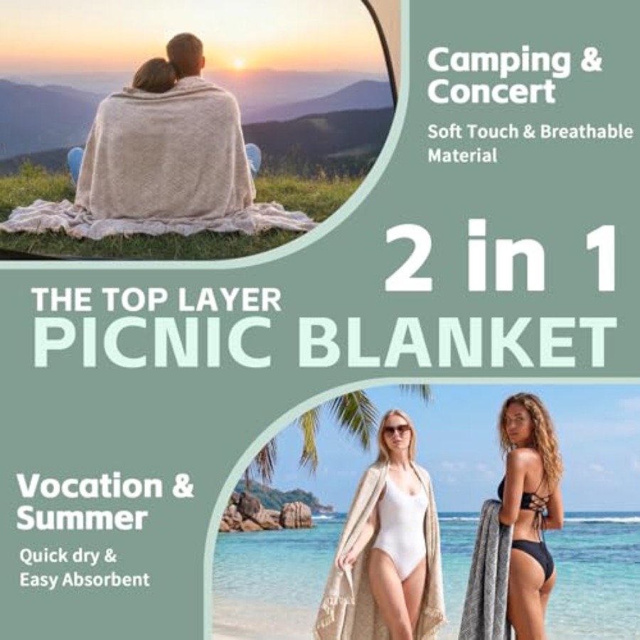 2 in 1 Extra Large Boho Beach  - Beach Towel Large avaliação e preço