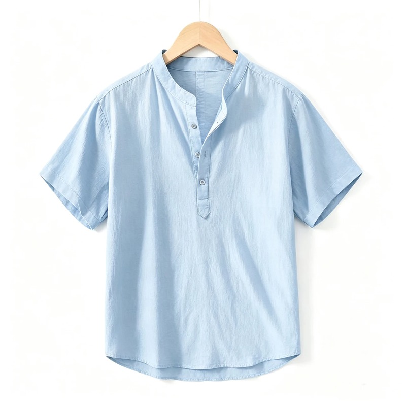 Men Cotton Linen Short-Sleeve  - Linen Shirt Breathable avaliação e preço